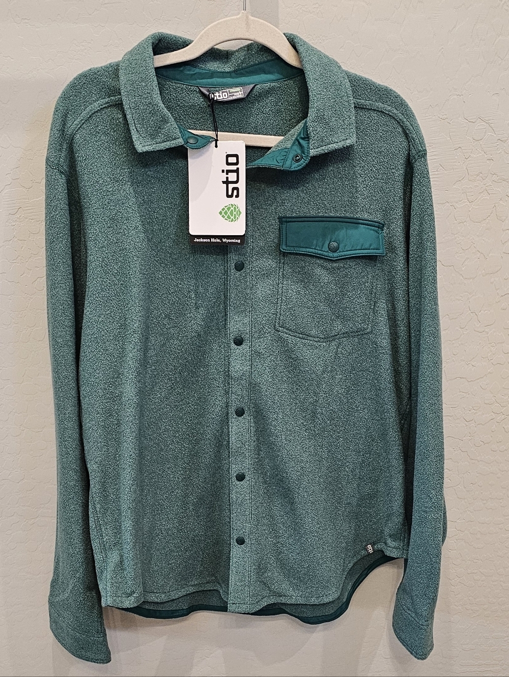 Stio Teal Green Long-Sleeve Fleece Shirt